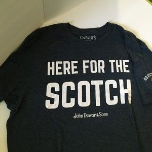 Dewars Here For The Scotch Whisky T Shirt Sz L Bar Pub Scotland John And Sons
